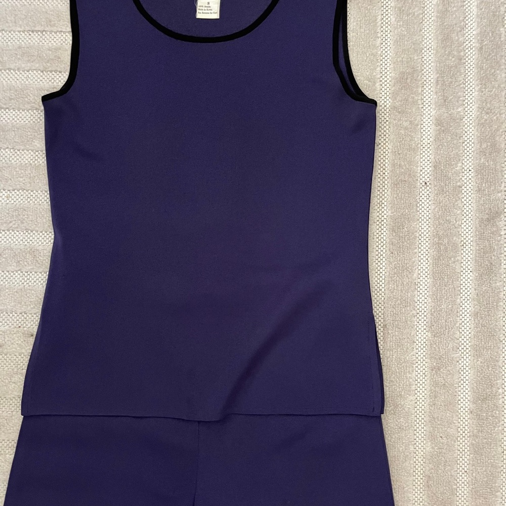 Vintage Exclusively Misook 3 Piece Purple Knit Women's Pantsuit S Small Petite - Picture 6 of 9